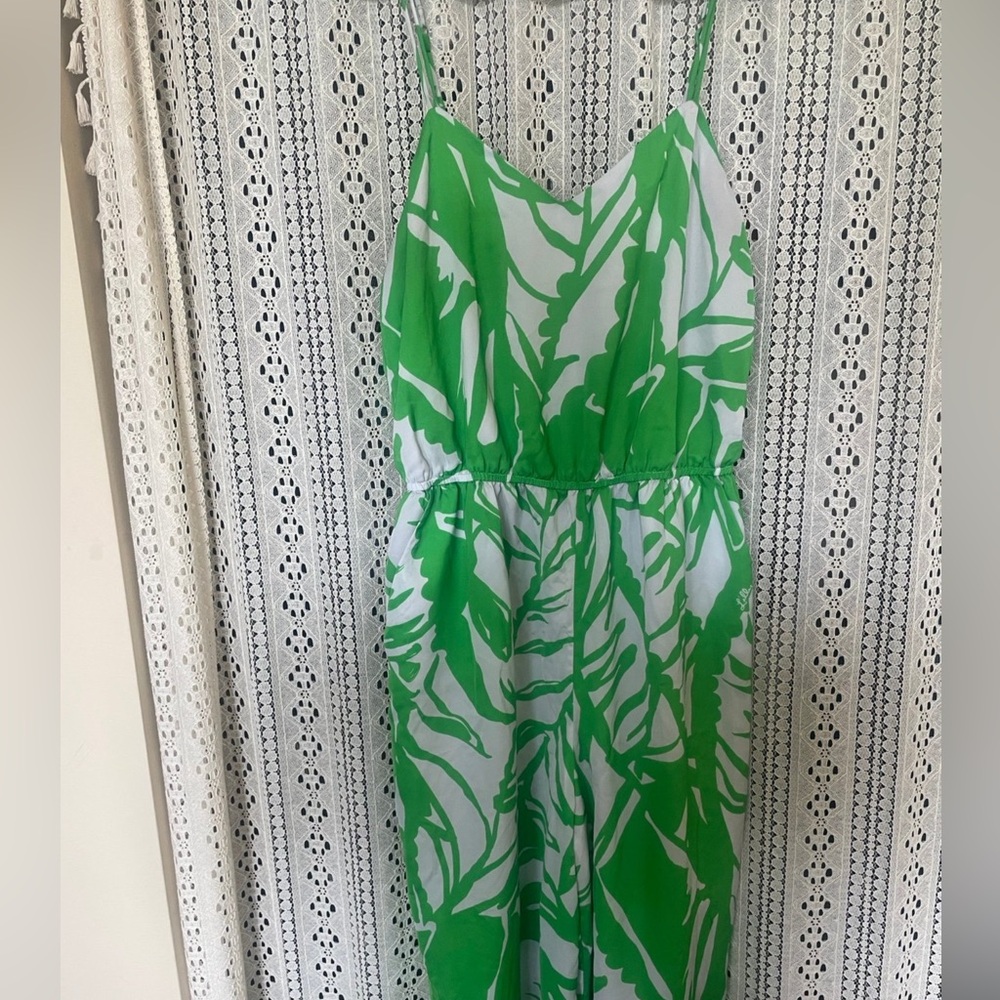 Lilly Pulitzer Green Floral Jumpsuit Small